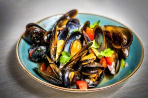 Blue mussels