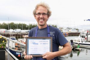 Tristan Hugh-Jones wins Seafood Scotland Oyster Shucking Championships