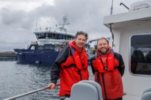 Torcuil Crichton (left) with Ian Murray at Loch Roag