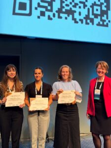 Student Spotlight finalists: (From left) Nataly Gómez Gómez, Valentina Romboli and Victoria Becker with EAS President Bente Torstensen