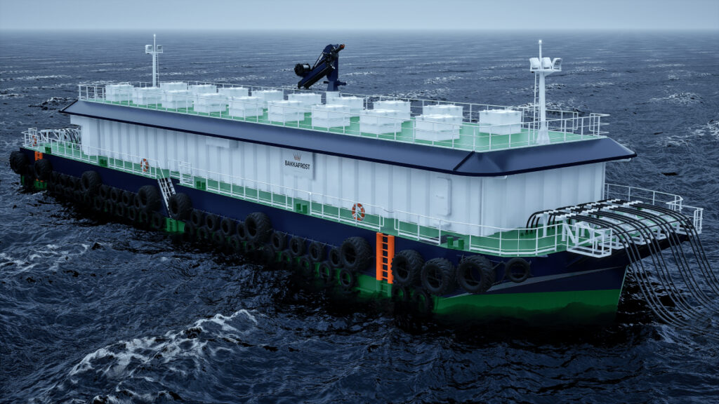 grapic of a large feed barge