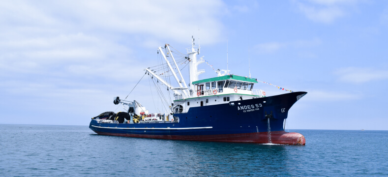 Fishing boat at sea