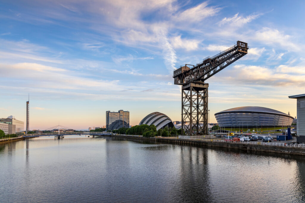 Glasgow SEC and Hydro with the Finnieston Crane